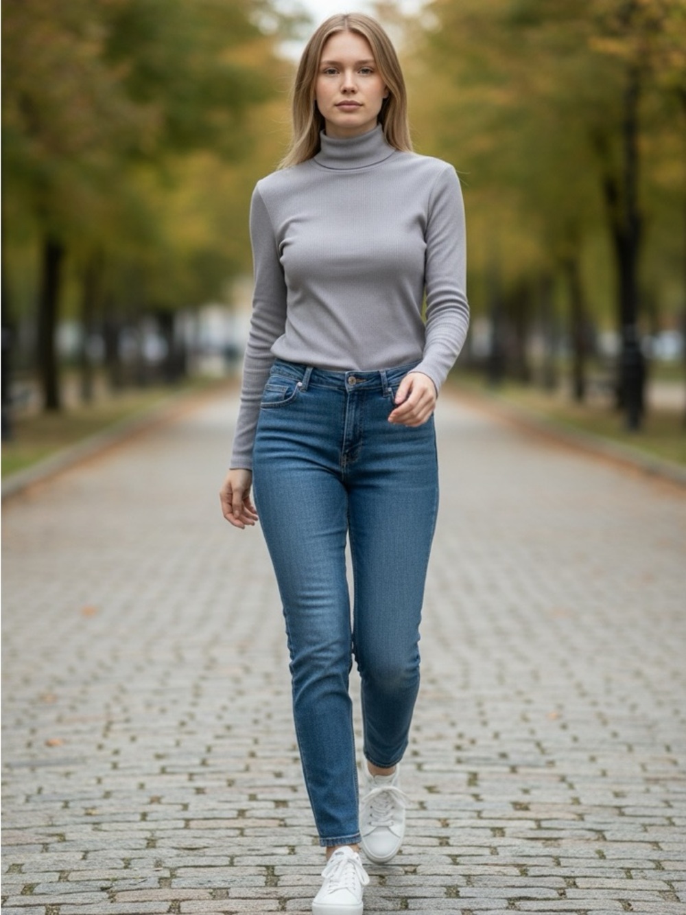 NWT Splendid Ribbed Turtleneck Long Sleeve Top Med gray USA made Size Med. - Picture 2 of 7